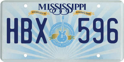 MS license plate HBX596