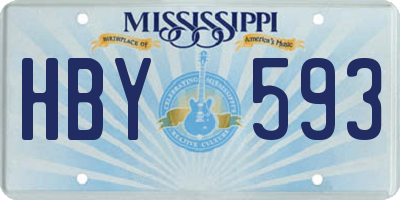 MS license plate HBY593