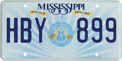 MS license plate HBY899