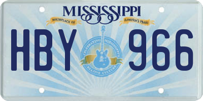 MS license plate HBY966