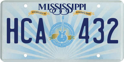 MS license plate HCA432