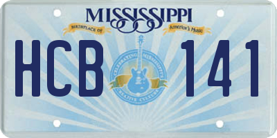 MS license plate HCB141