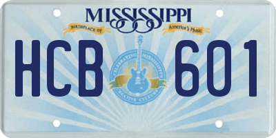MS license plate HCB601