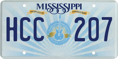 MS license plate HCC207