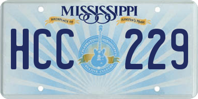 MS license plate HCC229