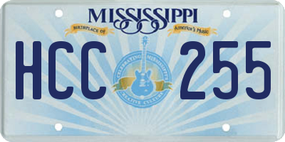MS license plate HCC255