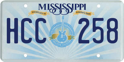 MS license plate HCC258