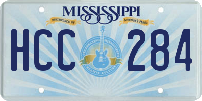 MS license plate HCC284