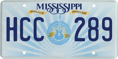 MS license plate HCC289