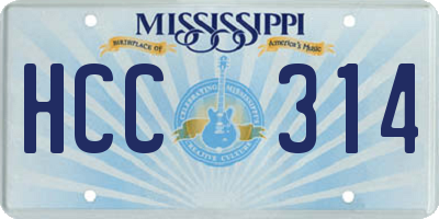 MS license plate HCC314