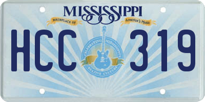 MS license plate HCC319