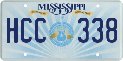 MS license plate HCC338