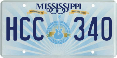 MS license plate HCC340