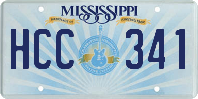MS license plate HCC341