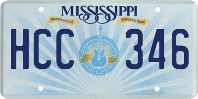 MS license plate HCC346