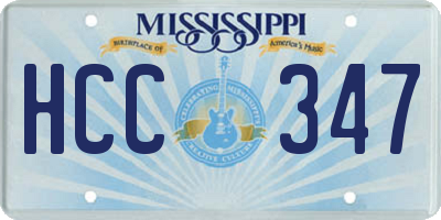 MS license plate HCC347