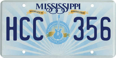MS license plate HCC356