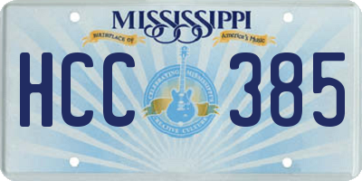 MS license plate HCC385