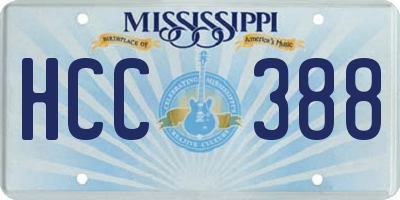 MS license plate HCC388