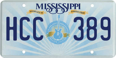 MS license plate HCC389
