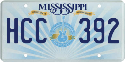 MS license plate HCC392