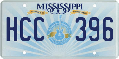 MS license plate HCC396