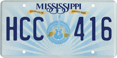 MS license plate HCC416