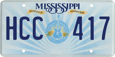 MS license plate HCC417