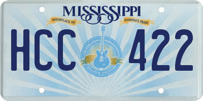 MS license plate HCC422