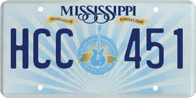 MS license plate HCC451