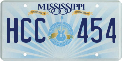 MS license plate HCC454