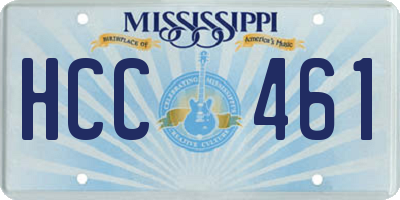 MS license plate HCC461