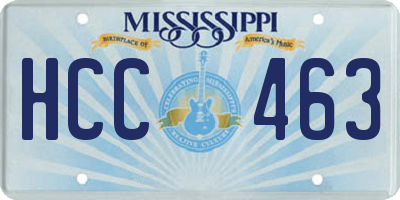 MS license plate HCC463