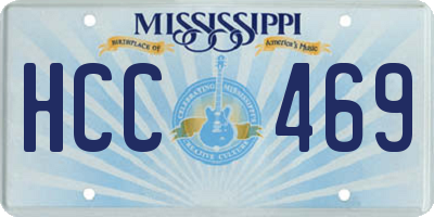 MS license plate HCC469