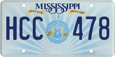 MS license plate HCC478