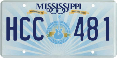 MS license plate HCC481