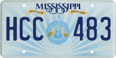 MS license plate HCC483