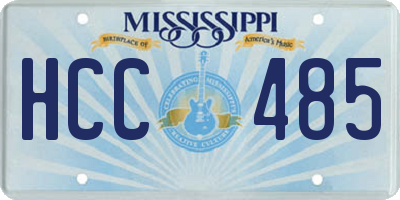 MS license plate HCC485