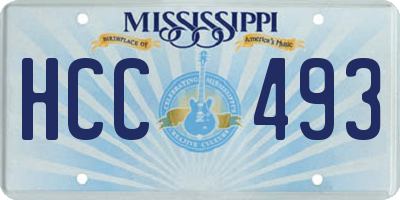 MS license plate HCC493