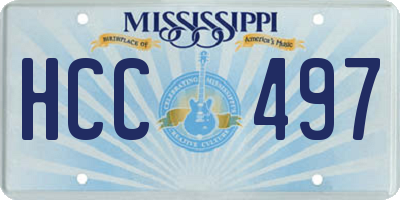 MS license plate HCC497