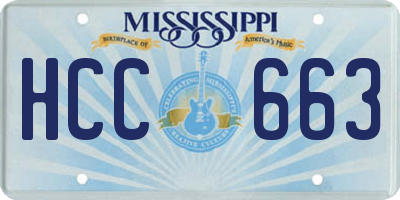 MS license plate HCC663