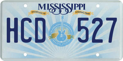 MS license plate HCD527