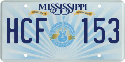 MS license plate HCF153