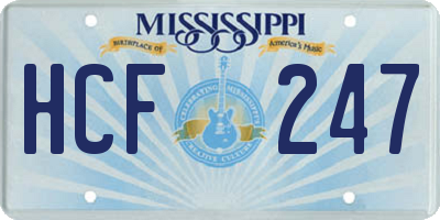 MS license plate HCF247