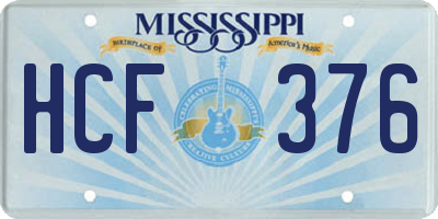 MS license plate HCF376