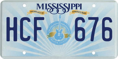 MS license plate HCF676