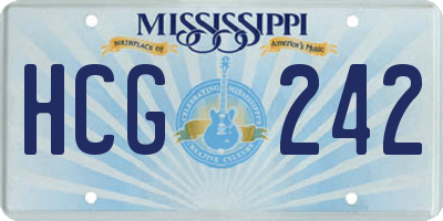 MS license plate HCG242