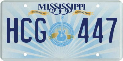 MS license plate HCG447