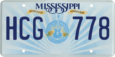 MS license plate HCG778