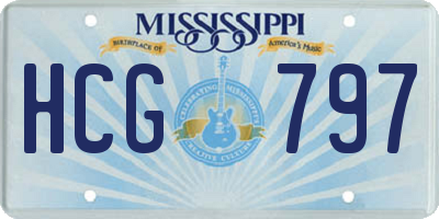 MS license plate HCG797